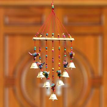 eCraftIndia Handcrafted DECORative Parrot Wall Door Window Hanging Bells 2