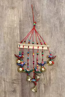 eCraftIndia Handcrafted DECORative Parrot Wall Door Window Hanging Bells