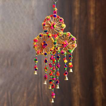 eCraftIndia Handcrafted DECORative Colorful Wall Door Window Hanging Bells 1