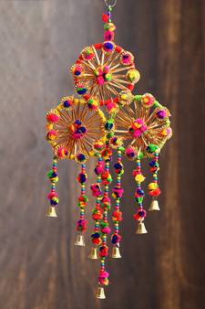 eCraftIndia Handcrafted DECORative Colorful Wall Door Window Hanging Bells