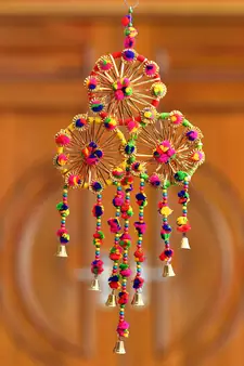 eCraftIndia Handcrafted DECORative Colorful Wall Door Window Hanging Bells