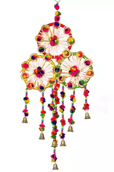 eCraftIndia Handcrafted DECORative Colorful Wall Door Window Hanging Bells