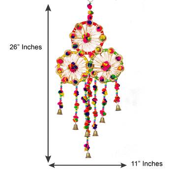 eCraftIndia Handcrafted DECORative Colorful Wall Door Window Hanging Bells 5