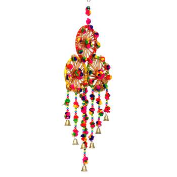 eCraftIndia Handcrafted DECORative Colorful Wall Door Window Hanging Bells 6
