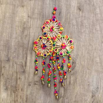 eCraftIndia Handcrafted DECORative Colorful Wall Door Window Hanging Bells 7