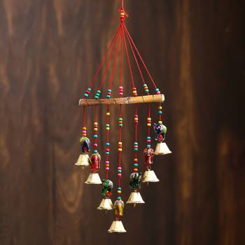 eCraftIndia Handcrafted DECORative Elephant Wall Door Window Hanging Bells 1