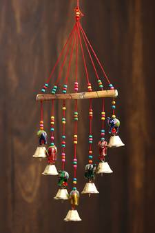 eCraftIndia Handcrafted DECORative Elephant Wall Door Window Hanging Bells