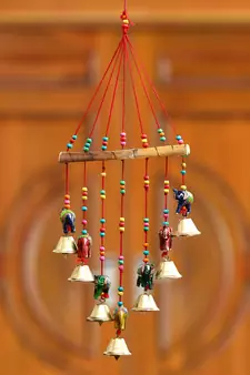 eCraftIndia Handcrafted DECORative Elephant Wall Door Window Hanging Bells