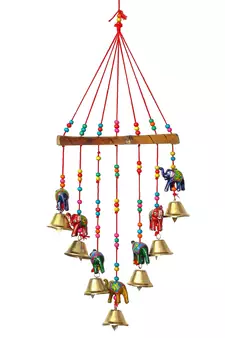 eCraftIndia Handcrafted DECORative Elephant Wall Door Window Hanging Bells