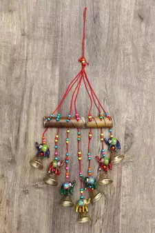 eCraftIndia Handcrafted DECORative Elephant Wall Door Window Hanging Bells