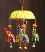eCraftIndia Handcrafted DECORative Elephant Wall Door Window Hanging Bells