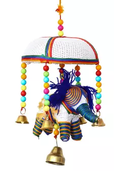 eCraftIndia Handcrafted DECORative Elephant Wall Door Window Hanging Bells