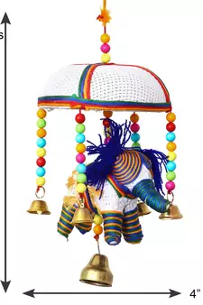 eCraftIndia Handcrafted DECORative Elephant Wall Door Window Hanging Bells