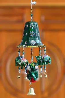 eCraftIndia Handcrafted DECORative Elephant Wall Door Window Hanging Bells