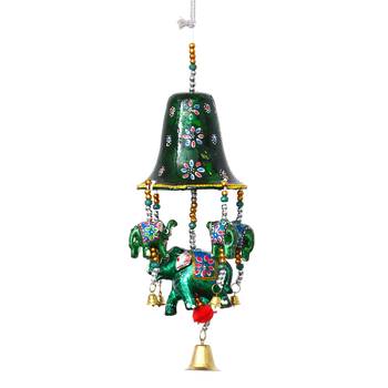 eCraftIndia Handcrafted DECORative Elephant Wall Door Window Hanging Bells 3