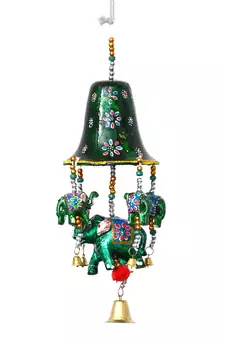 eCraftIndia Handcrafted DECORative Elephant Wall Door Window Hanging Bells