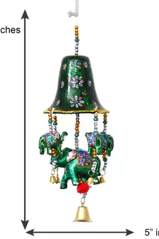 eCraftIndia Handcrafted DECORative Elephant Wall Door Window Hanging Bells