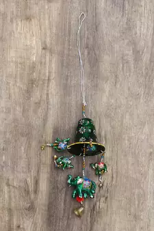 eCraftIndia Handcrafted DECORative Elephant Wall Door Window Hanging Bells