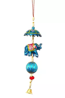 eCraftIndia Handcrafted DECORative Elephant Wall Door Window Hanging Bells