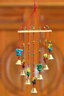 eCraftIndia Handcrafted DECORative Lord Ganesha Wall Door Window Hanging Bells