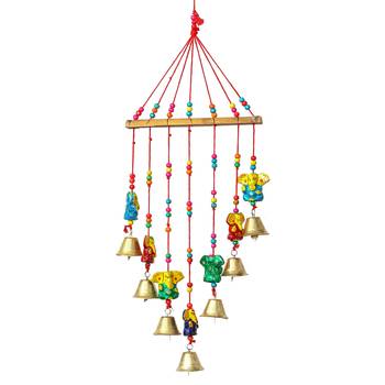 eCraftIndia Handcrafted DECORative Lord Ganesha Wall Door Window Hanging Bells 3