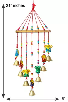 eCraftIndia Handcrafted DECORative Lord Ganesha Wall Door Window Hanging Bells