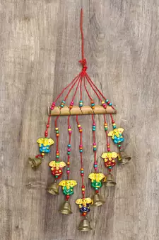 eCraftIndia Handcrafted DECORative Lord Ganesha Wall Door Window Hanging Bells