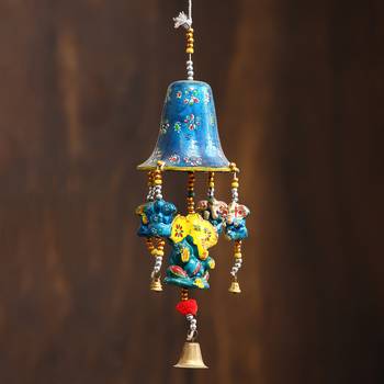 eCraftIndia Handcrafted DECORative Lord Ganesha Wall Door Window Hanging Bells 1