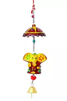eCraftIndia Handcrafted DECORative Lord Ganesha Wall Door Window Hanging Bell