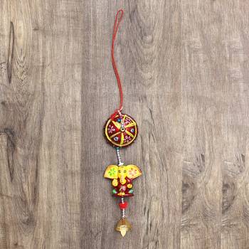 eCraftIndia Handcrafted DECORative Lord Ganesha Wall Door Window Hanging Bell 6