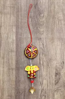eCraftIndia Handcrafted DECORative Lord Ganesha Wall Door Window Hanging Bell