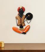 eCraftIndia Musician Tribal playing Tapri Handcrafted Iron Wall Hanging