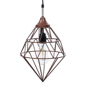 Edison Filament Copper Finish Diamond Cage Pendant Light  Ceiling Hanging Lamp for Home Living Room Offices Restaurants 3