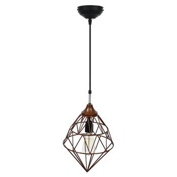 Edison Filament Copper Finish Diamond Cage Pendant Light  Ceiling Hanging Lamp for Home Living Room Offices Restaurants 6