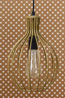 Edison Filament Golden Finish Diamond Cage Pendant Light  Ceiling Hanging Lamp for Home Living Room Offices Restaurants