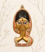 eCraftIndia Welcome Lady Metal Colorful Wall Hanging