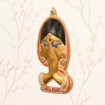 eCraftIndia Welcome Lady Metal Colorful Wall Hanging 2