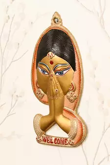 eCraftIndia Welcome Lady Metal Colorful Wall Hanging