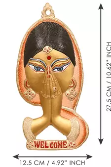 eCraftIndia Welcome Lady Metal Colorful Wall Hanging