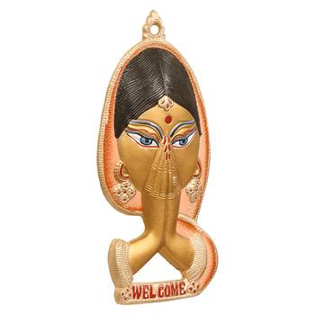 eCraftIndia Welcome Lady Metal Colorful Wall Hanging 6
