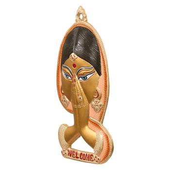 eCraftIndia Welcome Lady Metal Colorful Wall Hanging 7