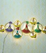 eCraftIndia Group of Dancing Tribal Women Handcrafted Iron Wall Hanging with background LED's
