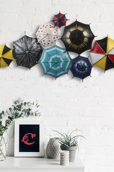 eCraftIndia Set of Colorful Handcrafted Umbrella's Iron Wall Hanging