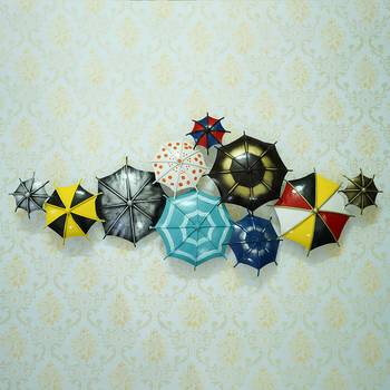 eCraftIndia Set of Colorful Handcrafted Umbrella's Iron Wall Hanging 2