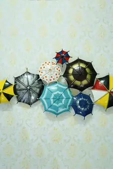 eCraftIndia Set of Colorful Handcrafted Umbrella's Iron Wall Hanging