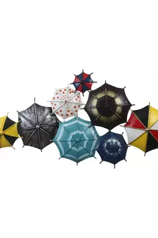 eCraftIndia Set of Colorful Handcrafted Umbrella's Iron Wall Hanging