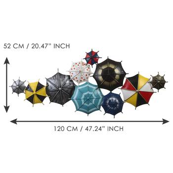 eCraftIndia Set of Colorful Handcrafted Umbrella's Iron Wall Hanging 5
