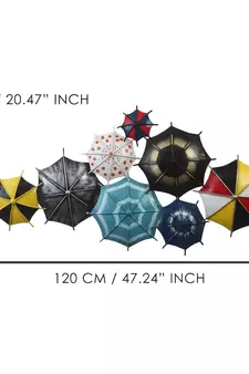 eCraftIndia Set of Colorful Handcrafted Umbrella's Iron Wall Hanging