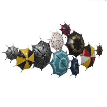 eCraftIndia Set of Colorful Handcrafted Umbrella's Iron Wall Hanging 6
