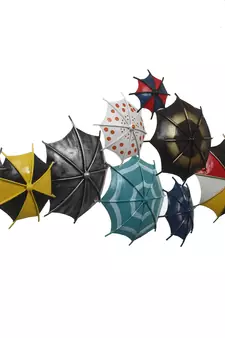 eCraftIndia Set of Colorful Handcrafted Umbrella's Iron Wall Hanging